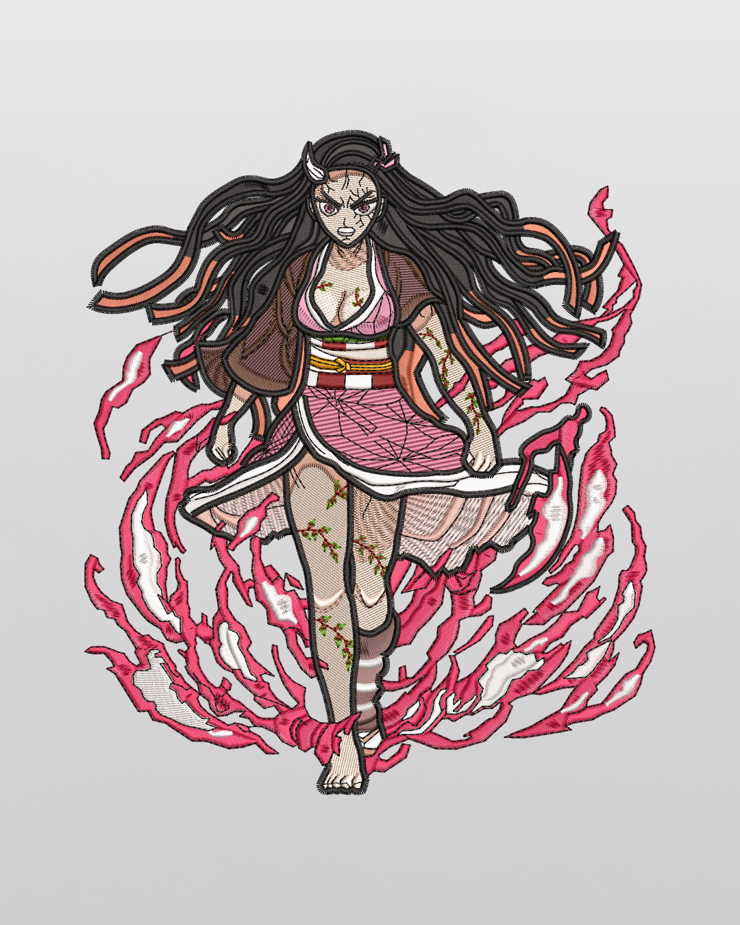 POLERÓN BORDADO - NEZUKO FUEGO - DEMON SLAYER