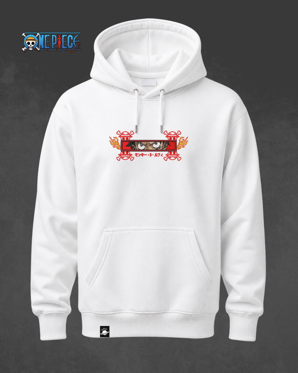 POLERÓN HOODIE BORDADO - CALAVERA LUFFY - ONE PIECE