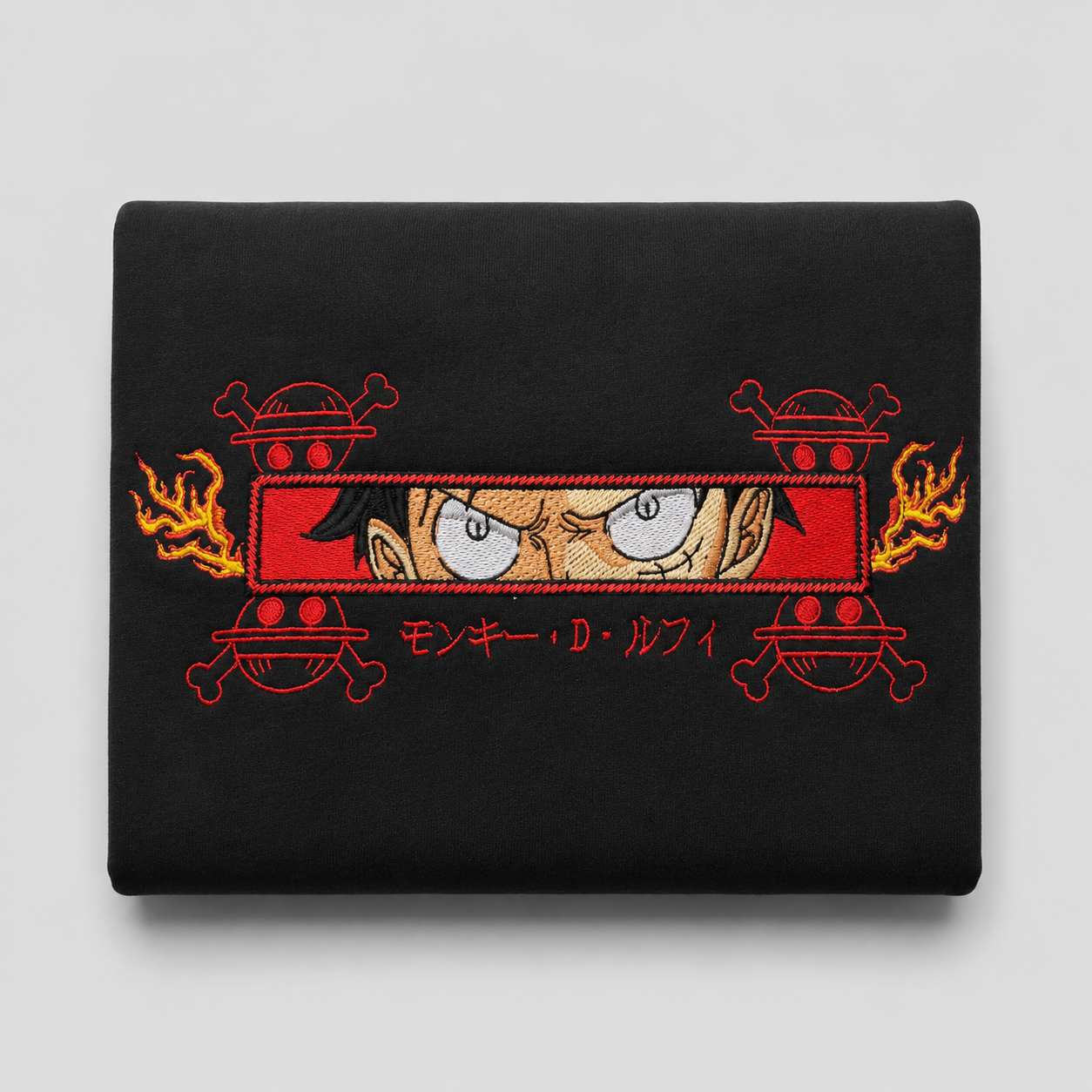 POLERÓN HOODIE BORDADO - CALAVERA LUFFY - ONE PIECE